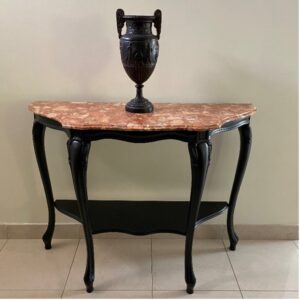 console Console style baroque, plateau marbre