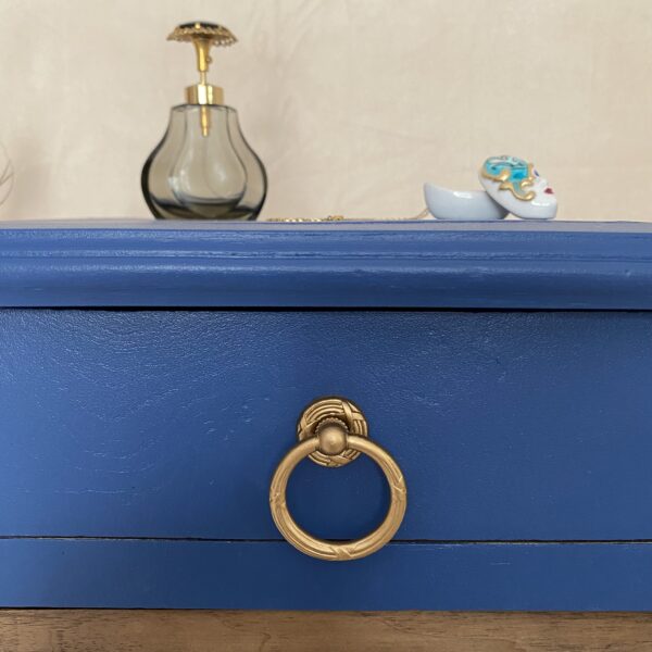 Chevet haut ancien en bois relooké / meuble d'appoint – Image 10