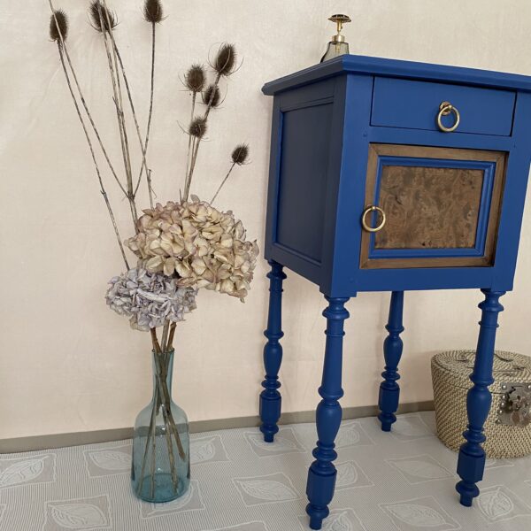 Chevet haut ancien en bois relooké / meuble d'appoint – Image 6
