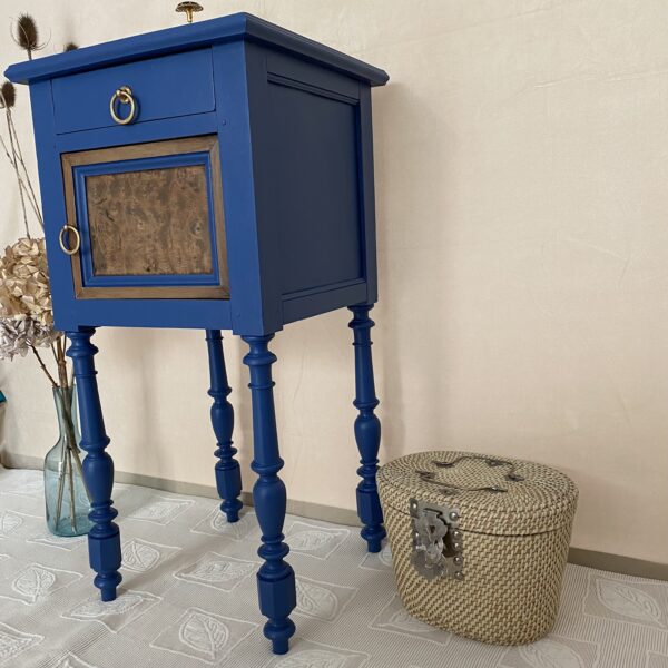 Chevet haut ancien en bois relooké / meuble d'appoint – Image 5