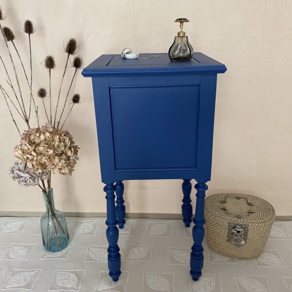 Chevet haut ancien en bois relooké / meuble d'appoint – Image 11