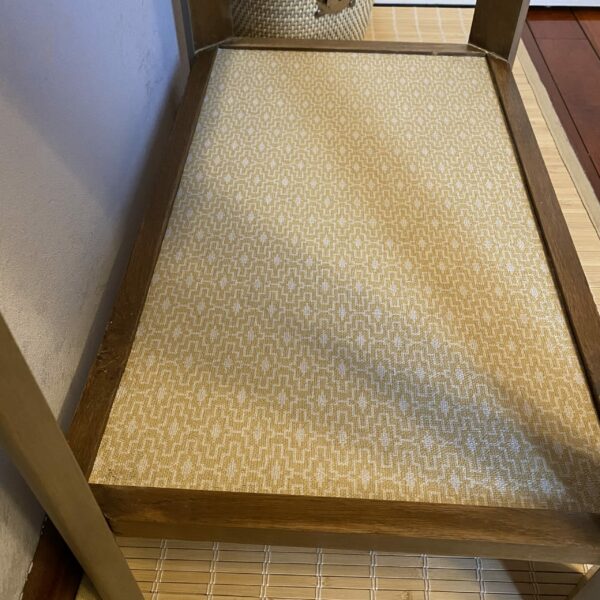 Desserte / Meuble d’appoint en bois relooké(e) - Placage effet damier
