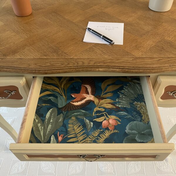 Bureau bois Style Louis XV relooké – Image 7