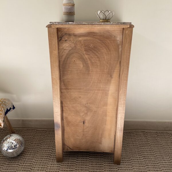 Meuble d'appoint / Chevet Art déco rénové, plateau marbre – Image 17