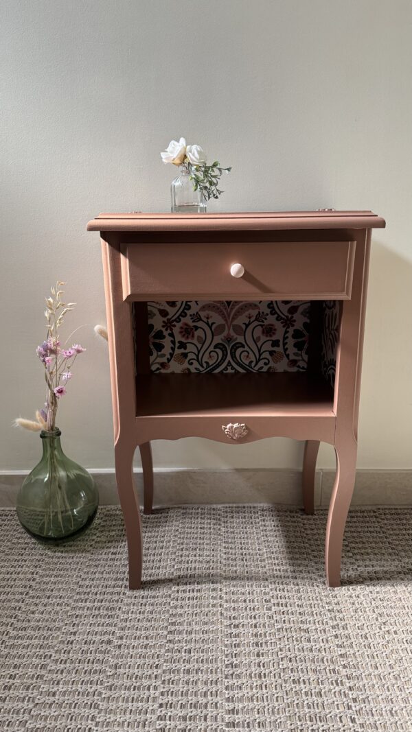 Chevet bois vintage relooké